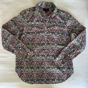 BUY 3•SHIP FREE!•Liberty for J. Crew Art London Button Popover Oxford Floral Top